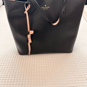 Kate Spade Black and Pink Tote Bag with Structured Design and Spacious Interior